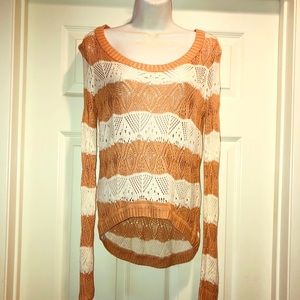 NWT Tan and White Striped Sweater